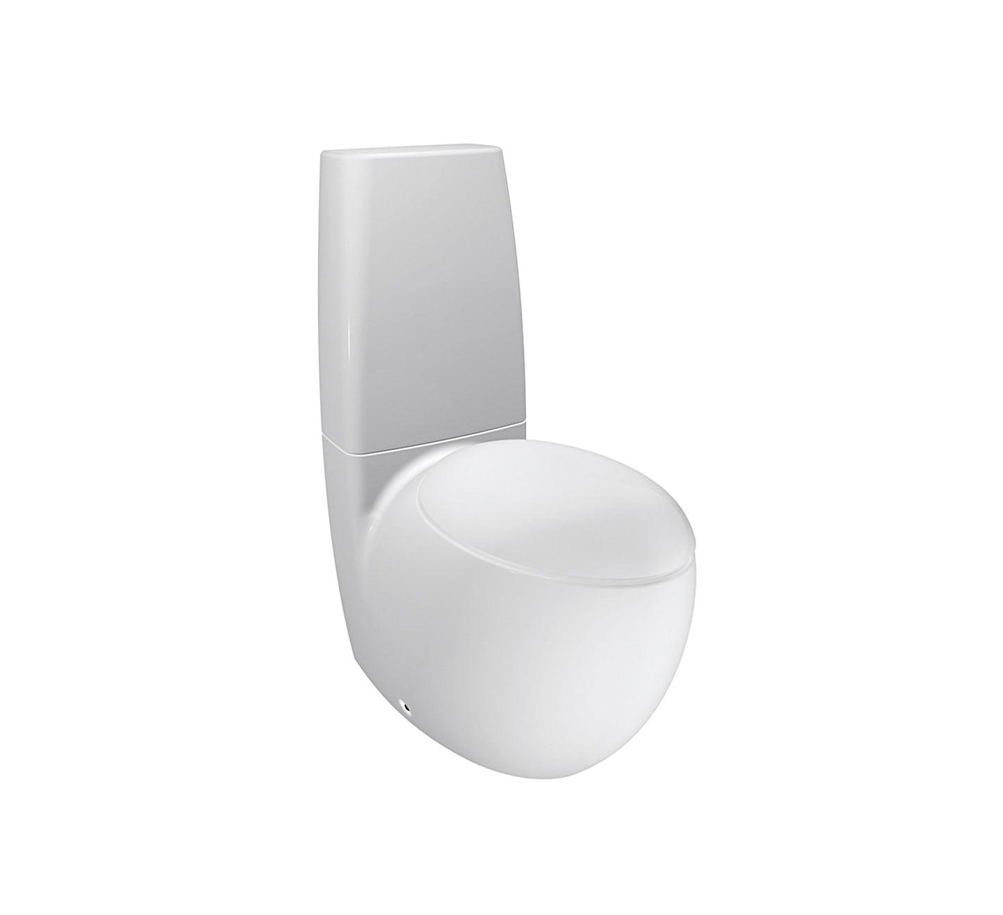LAUFEN ALESSI ONE WASHDOWN WC, FLOORSTANDING, CERAMIC CISTERN, HORIZONTAL OR VERTICAL OUTLET, REAR WATER SUPPLY, DUAL FLUSH, CHROME PLATED PUSH BUTTON WHITE LCC - 8.2297.6.400.000.1 - Tadmur Trading