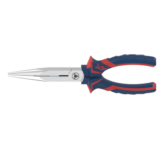 APT BENT NOSE PLIER NEW APT 2 COLOR HANDLE PP CARD NICKLE PLATED 200MM-NEW APT PP CARD WITH RED STRAP AH1409540-200