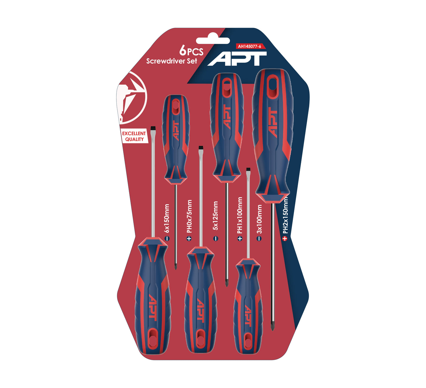 APT SCREW DRIVER SET APT-2 COLOR 6 PCS DOUBLE BLISTER AH145077-6