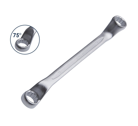 APT DOUBLE DEEP OFFSET RING WRENCH BRIGHT SATIN FINISH PP CARD HOLDER CR-V 10X11MM-AH211402-10X11