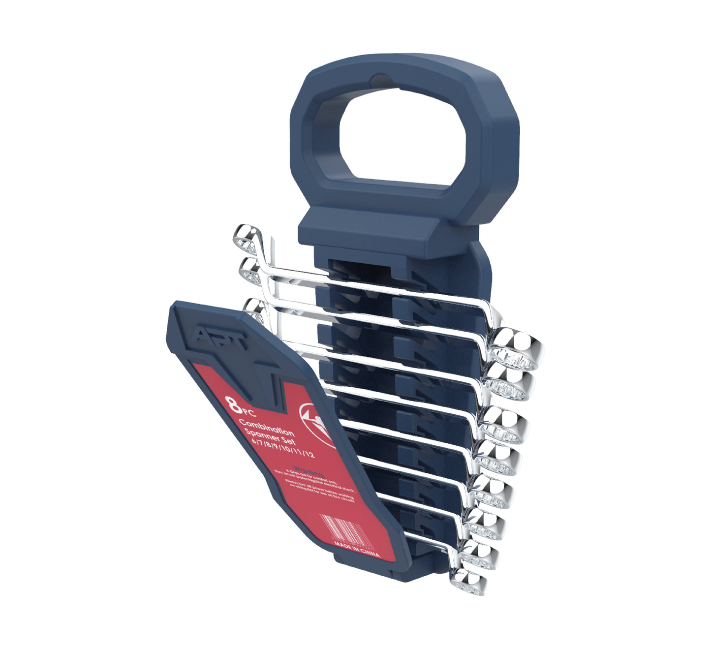 APT DOUBLE DEEP OFFSET RING WRENCH SET BRIGHT SATIN FINISH CR-V 08PCS METRIC PLASTIC HOLDER-6X7,8X9,10X11,12X13,14X15,16X17,18X19,20X22-AH211407-SET08