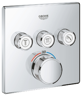 GROHE GROHTHERM SMART CONTROL THERMOSTATE TRIMSET SQUARE للتركيب المخفي 3 صمامات - 29126000