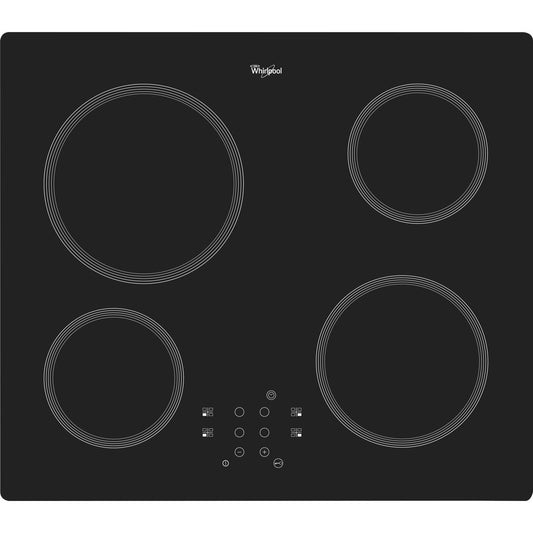 WHIRLPOOL VETROCERAMIC HOB 60 CM, FRONT TOUCH CONTROL, BLACK - AKM 750/NE