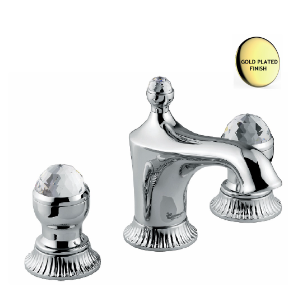 EMMEVI THE ONE LEDA THREE HOLE WASHBASIN MIXER WITH POPUP WASTE GOLD - OR98033VSW