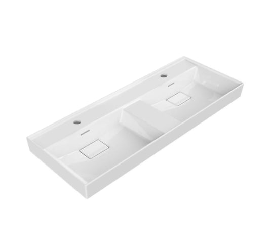 CERASTYLE SHARP WASHBASIN 120X48 CM DOUBLE BOWL - 037700-U-01