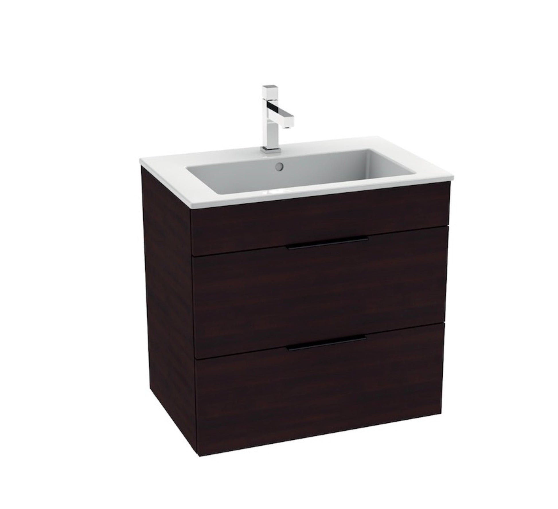 JIKA CUBE VANITY UNIT PACK INCLUDING WASHBASIN 65X43CM WITH 2 DRAWERS DARK OAK - 4.5360.2.176.302.1