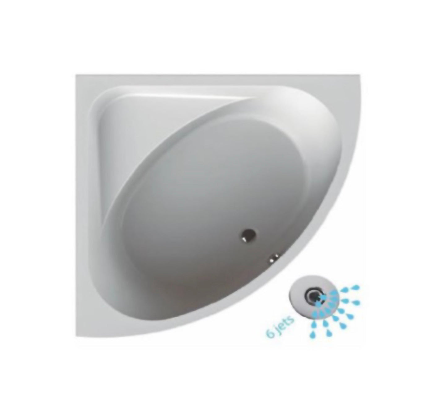 HOESCH PURE BETA X WHIRLPOOL مع لوحة أمامية ، 6 نفاثات ، مقاس 1400X1400X450 مم 5510.010 + ES + 117813