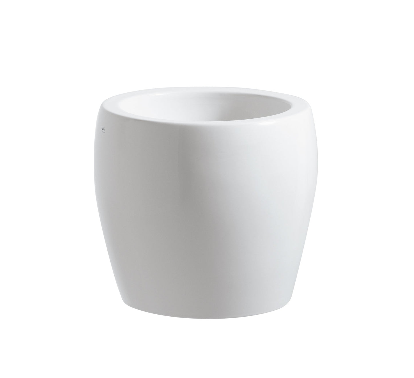 LAUFEN ALESSI ONE WASHBASIN BOWL WITH FIXED OPEN WASTE VALVE 8.9818.4, INCLUDING CERAMIC WASTE COVER SIZE: 45 X 45 CM WHITE - 8.1197.3.400.109.1 - Tadmur Trading