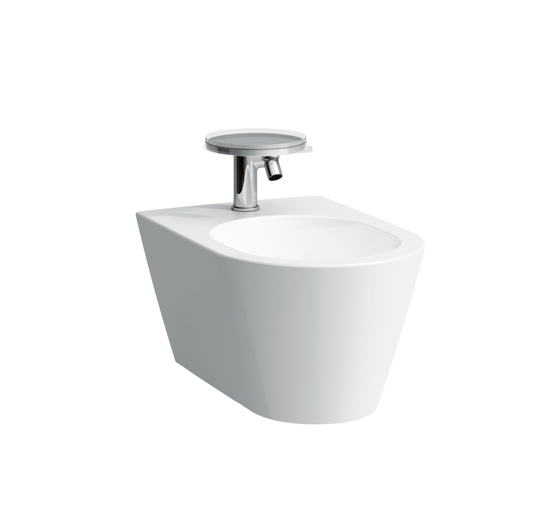 LAUFEN KARTELL BIDET, WALL HUNG WITH CONCEALED OVERFLOW SYSTEM, INCLUDING CHROME WASTE COVER WHITE - 8.3033.1.000.302.1 - Tadmur Trading