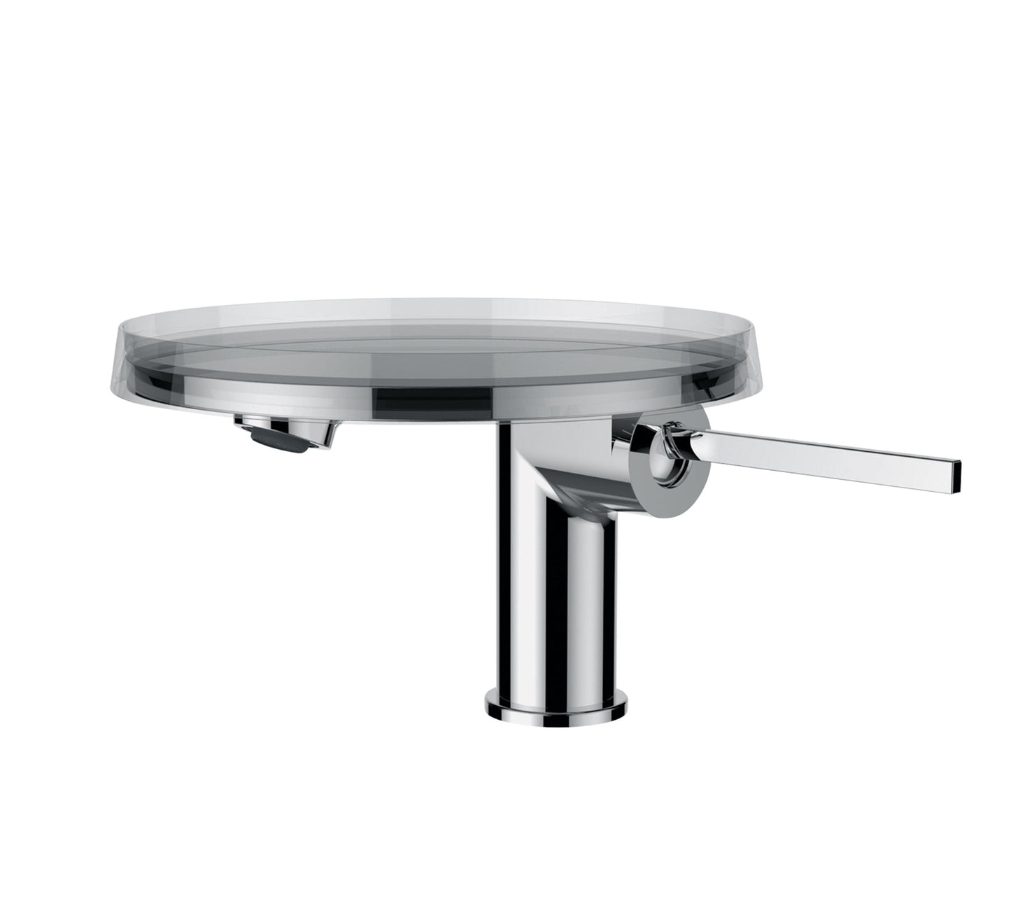 LAUFEN KARTELL SINGLE LEVER MIXER DISC FOR WASHBASINS, FIXED SPOUT 110 MM, TRANSPARENT PLASTIC DISC INCLUDED, WITH POP-UP WASTE SET 1 1/4" BRASS CHROME PLATED - 3.1133.1.004.111.1 - Tadmur Trading