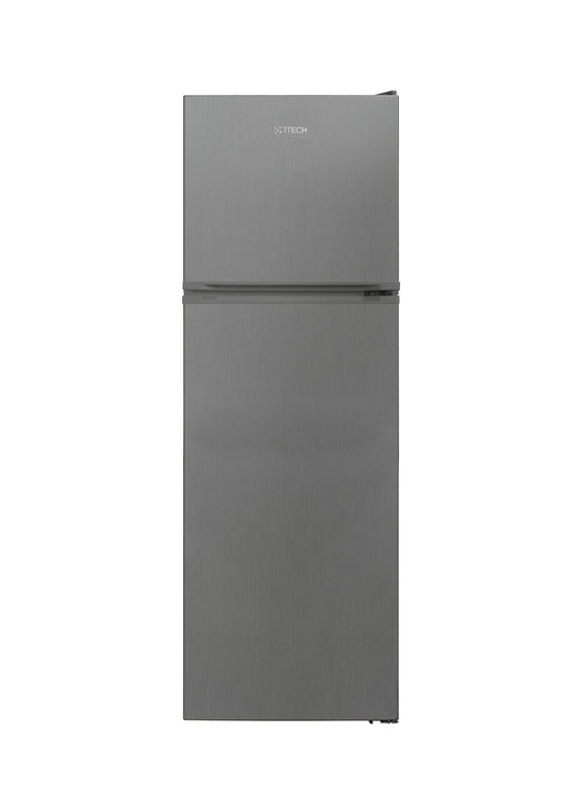 T-TECH TWO DOOR REFRIGERATOR, TOP FREEZER, 595X660X1720, MODEL TT-343M-L, NET VOLUME 310 LTRS/NFMC, INOX (VERTICAL LINE INOX)