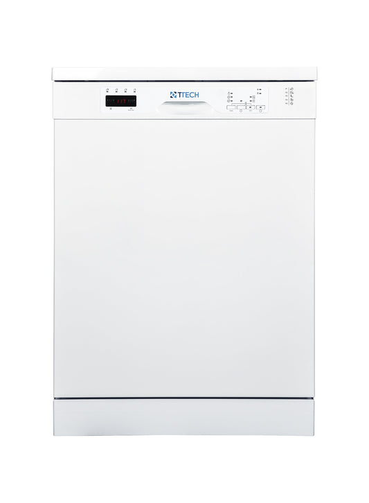 T-TECH Y SERIES F.S DISHWASHER 60 CM, MODEL TT-Y1D/W,  5 PROGRAMS AND 12 PLACE SETTINGS WITH DISPLAY, WHITE COLOR