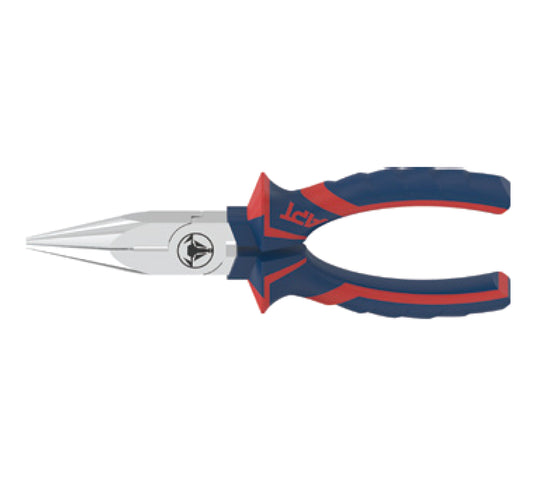 APT LONG NOSE PLIER NEW APT 2 COLOR HANDLE PP CARD NICKLE PLATED 150MM-NEW APT PP CARD WITH RED STRAP AH1407540-160