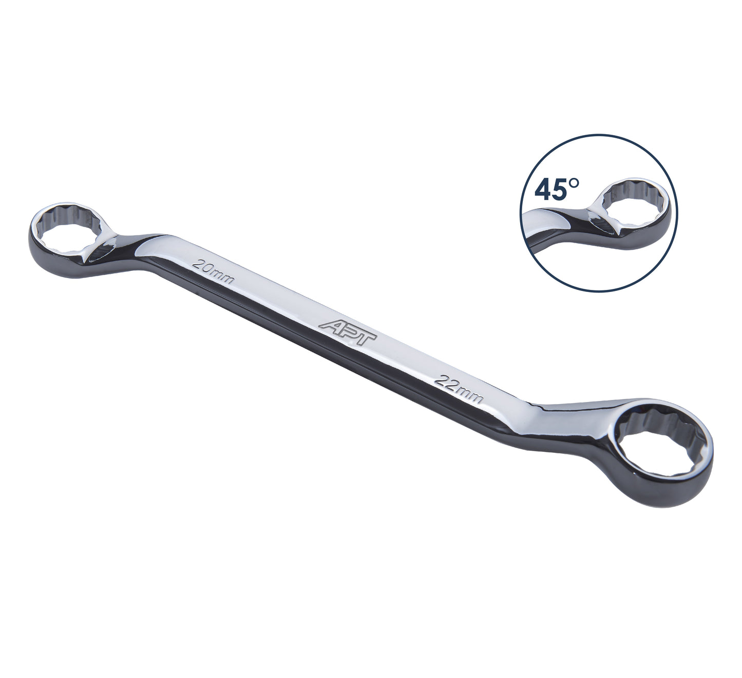 APT DOUBLE OFFSET RING WRENCH BRIGHT SATIN FINISH PP CARD HOLDER CR-V 06X07MM-AH201401-06X07