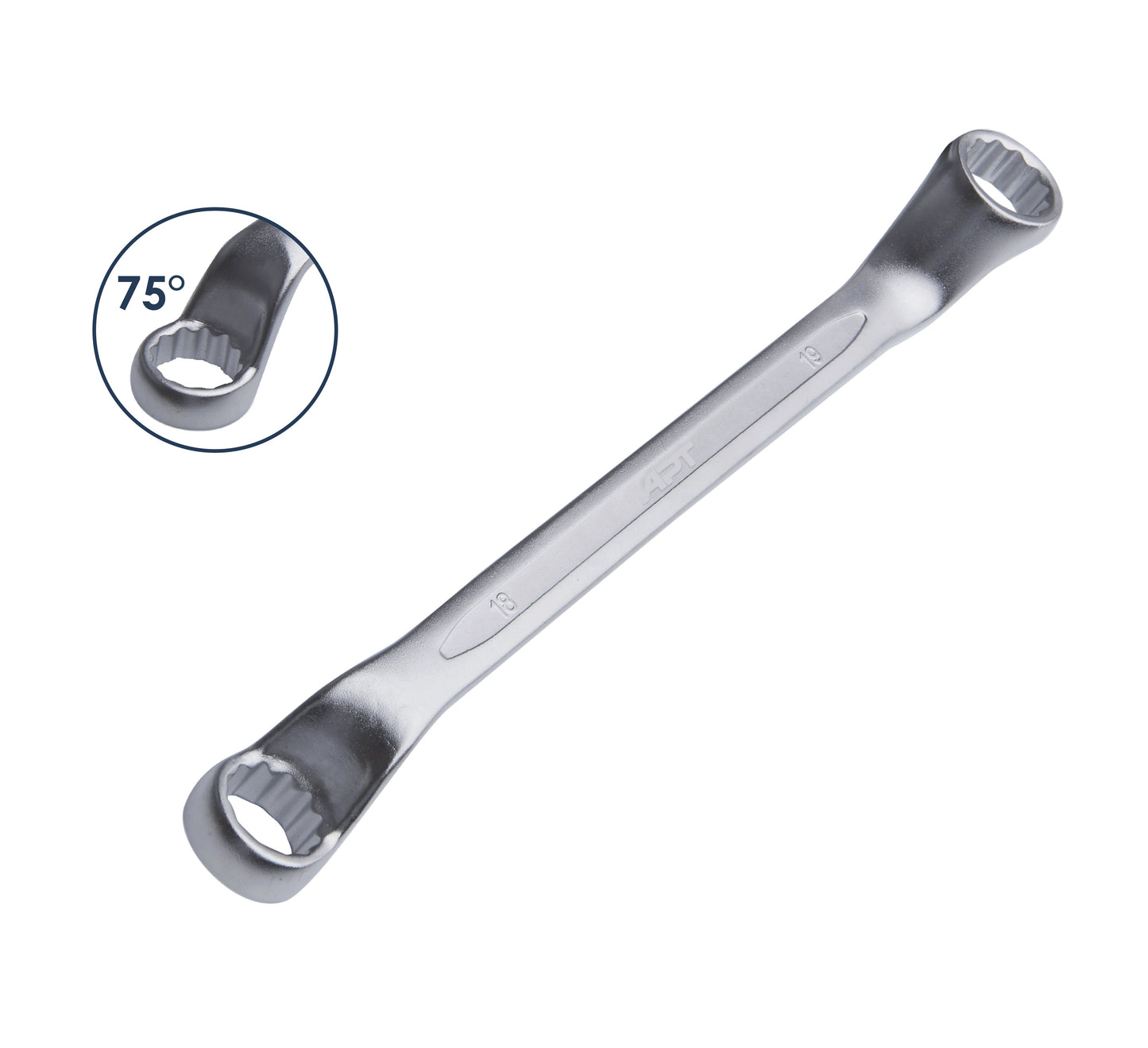 APT DOUBLE DEEP OFFSET RING WRENCH BRIGHT SATIN FINISH PP CARD HOLDER CR-V 20X22MM-AH211402-20X22