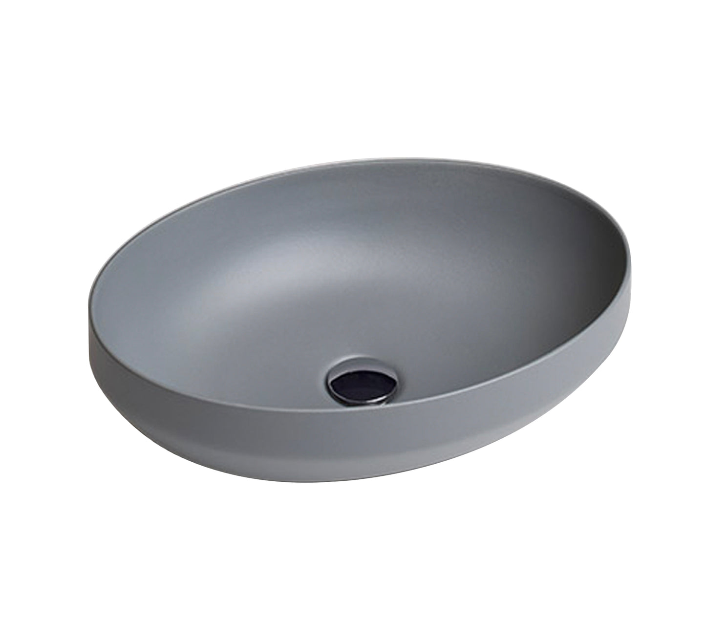 AXA DECUS LAY ON WASHBASIN 500X350MM WITHOUT OVERFLOW HOLE MATT GREY - 8510009