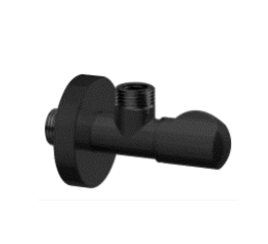 ALBERTONI ROUND METAL HANDLE ANGLE VALVE W/ROSETTE MATT BLACK - AMB448650