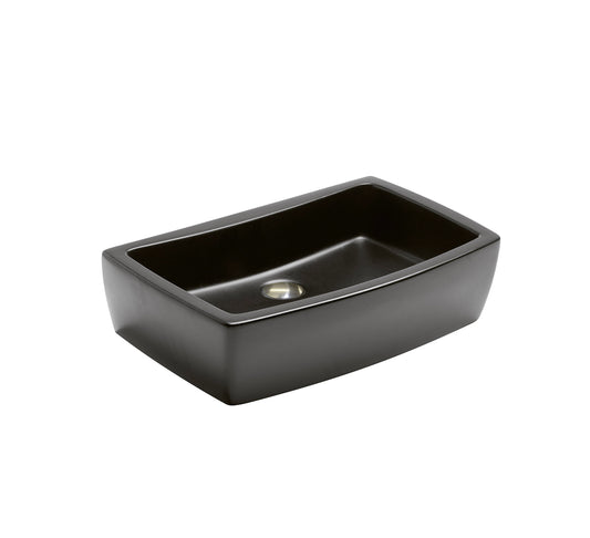 AXA TRE LAY-ON WASHBASIN 600X380 MM WITHOUT OVERFLOW HOLE MATT BLACK - 1908507