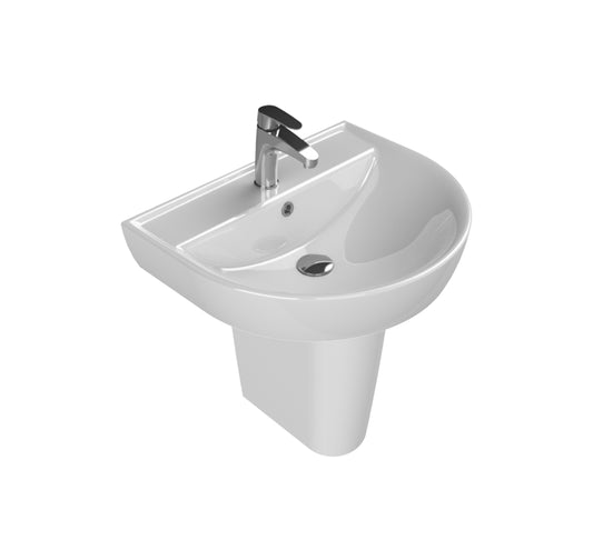 COMBO: CERASTYLE WASHBASIN BELLA 50X60 CM, TURKUAZ - 007800-U, CERASTYLE BELLA HALF PEDESTAL TURKUAZ - 016800